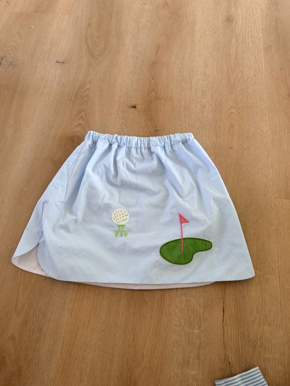 The Beaufort Bonnet Company Light Blue Golf Appliqué Skirt